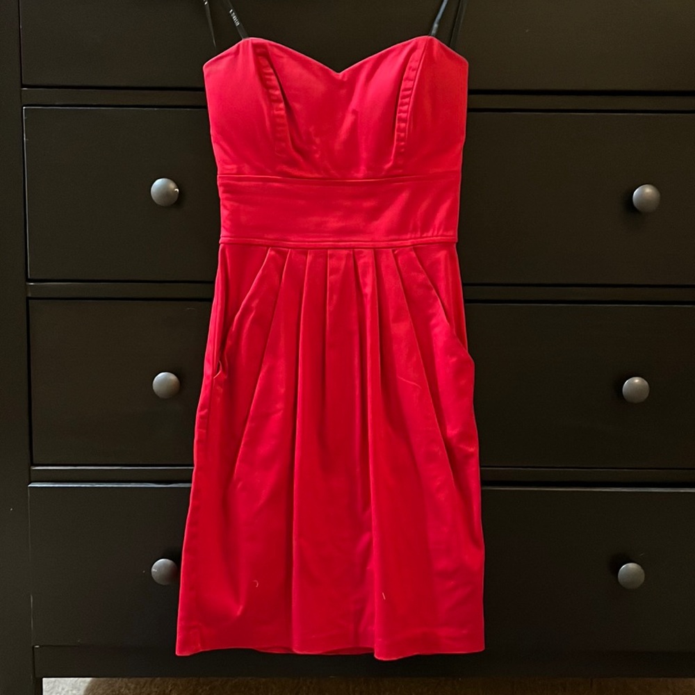 Red formal pocketed dress
